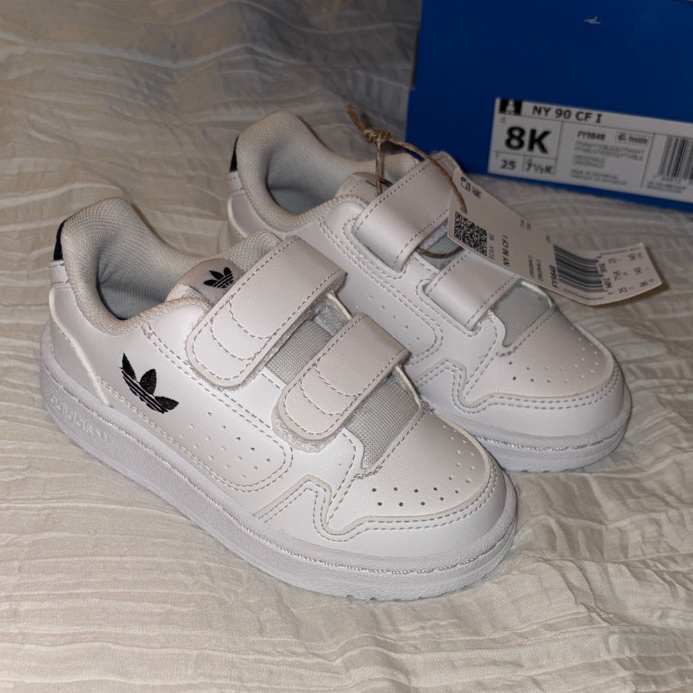 Adidas Kids White and Black Sneakers